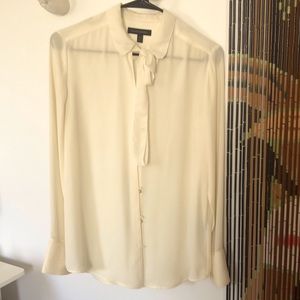 BR semi-sheet pussy bow shirt